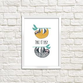 Постер в рамке Take it easy 21х30см, A4 (WMT4_18S017_WH)