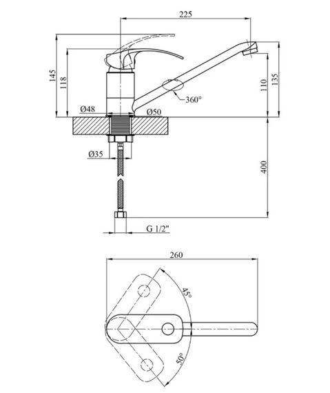 Змішувач для кухні Kroner KRP Konstante - C030 (CV023590) | Зображення 1