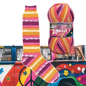 Шкарпеткова пряжа Nako Boho Concept, 82259