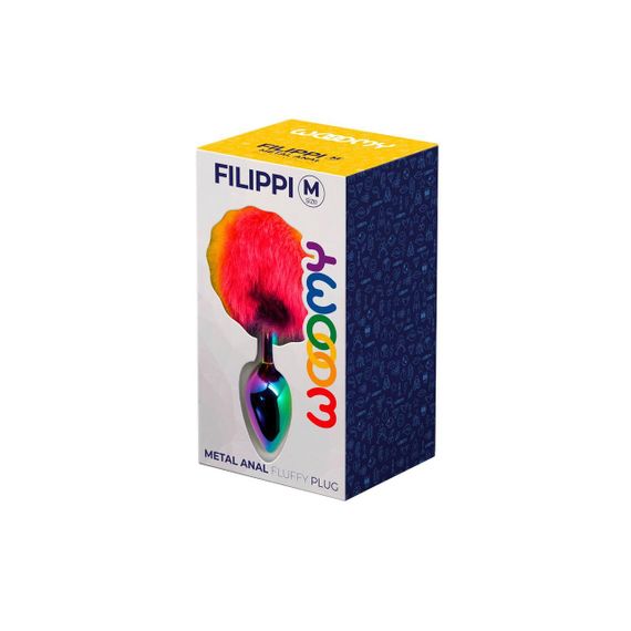Анальная пробка Wooomy Filippi M, с пушистым хвостиком, диаметр 3,4 см, длина 8 см. sexstyle | Зображення 2