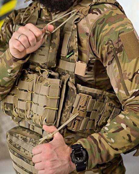 Плитоноска 4 точки быстрый сброс stragen   пиксель с рюкзаком ПП 7910 | Зображення 4