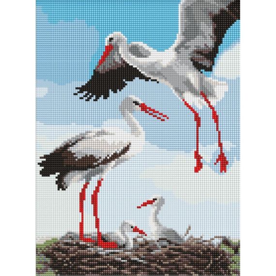 Алмазна мозаїка "Сім’я лелек" AMO8063, 30х40 см
