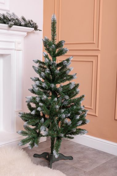 Ялинка штучна сосна 130 см зелена з білими кінчиками | Зображення 8