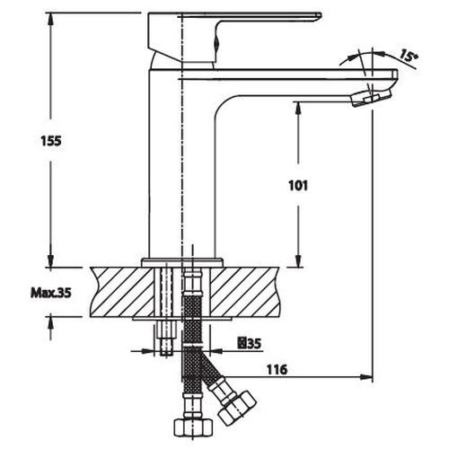 Змішувач для умивальника Haiba ALEX 001 (HB0879) | Зображення 1