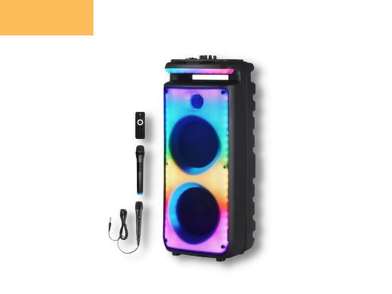 Аккумуляторная акустическая система XPRO GZ-X898 колонка чемодан 180Вт USB, SD, FM радио, Bluetooth, 2 микрофона, ДУ (MER-15688)