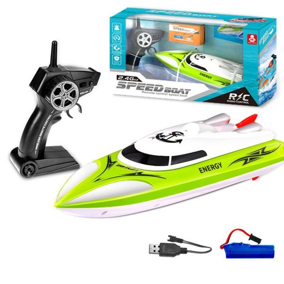 Катер на радіокеруванні SHT 658-45 2.4G Green — потужний, яскравий, швидкий! | Зображення 1