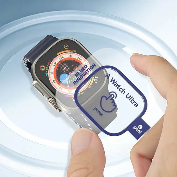 Захисне 2.5D скло Blueo Corning Gorilla Glass для Apple Watch Ultra 1/2/3 49mm Чорний | Зображення 4