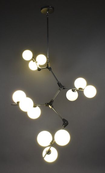 Люстра стельова на 12 лампочок 27911 Чорний 85-140х75х75 см. | Зображення 1