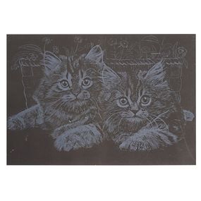 Гравюра А5 "Котики" ГрА5с-20 эконом вариант в пакете 21 х 14,8 см