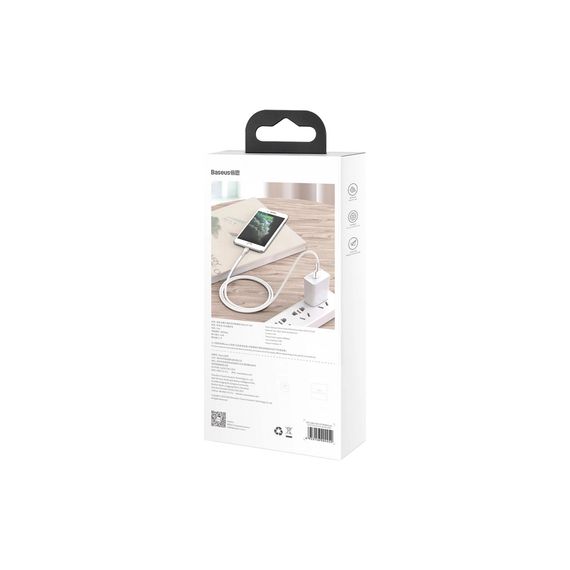 Дата кабель USB 2.0 AM to Lightning 1.0m Cafule Series Metal 2.4A White Baseus (CALJK-A02) | Зображення 8