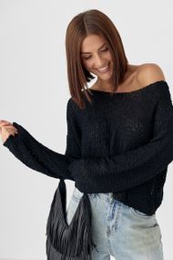 Кофта-павутинка із букле - чорний цвет, ONE SIZE (є розміри)