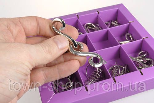 Набор головоломок Metall Puzzles violet Eureka 3D Puzzle 473359, 10 головоломок