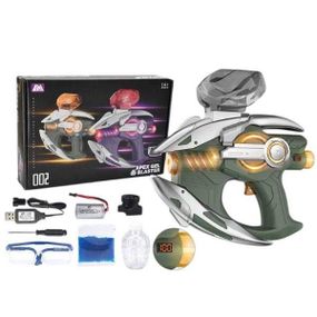 Пистолет игровой с подсветкой и глушителем стреляет орбизами Зеленый