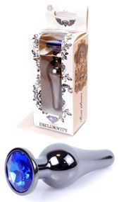 Анальная пробка Boss Series - Jewellery Dark Silver BUTT PLUG Blue, BS6400059 Sex Aura