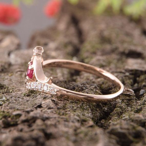 Кольцо из красного золота с рубином 17.5 | Зображення 4