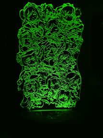 Акриловый светильник-ночник Genshin 3 зеленый tty-n000829