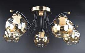 Люстра стельова на 5 лампочок 26178 Чорний 23х56х56 см.