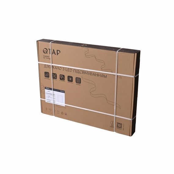 Дзеркало Qtap Mideya (MI2) 1000х800 з годинником, з LED-підсвічуванням Touch, з антизапотіванням, димером, рег. яскравості | Зображення 7