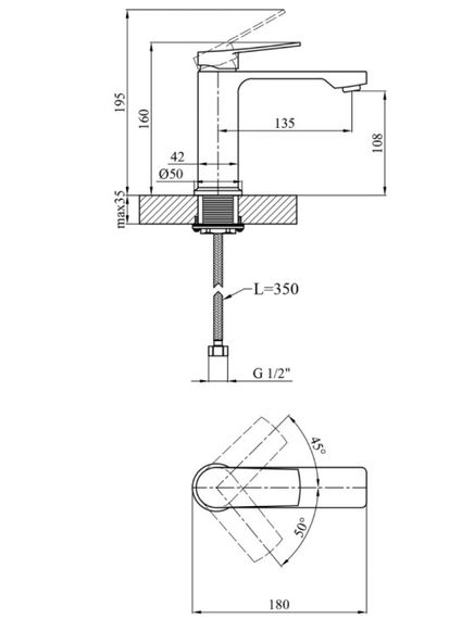 Смеситель для раковины Kroner KRP Makon - GRP010 (CV033867) | Зображення 6