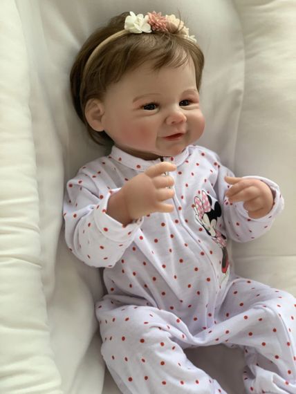 Колекційна Силіконова Лялька Реборн Немовля Анатомічна Новонароджена Дівчинка Брюнетка Марі (Вінилова Лялька) 45 см | Зображення 4