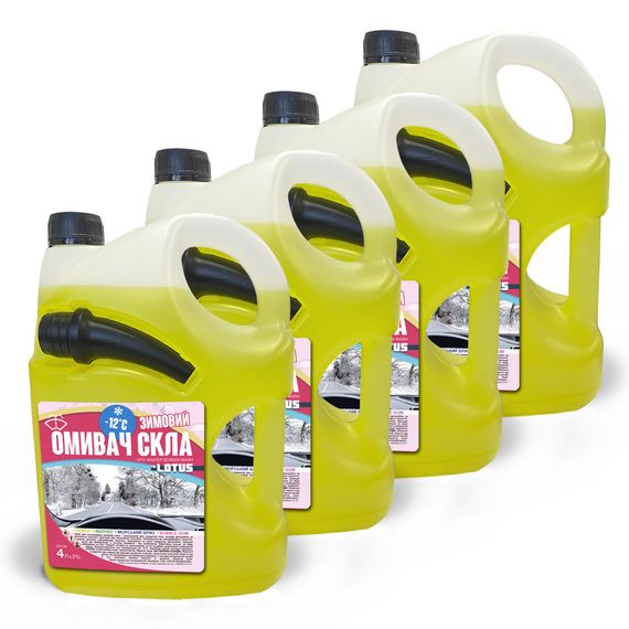 Омивач скла Зимовий -12°C "Лимон" Lotus каністра з носиком УПАКОВКА 4 шт. x 4 л