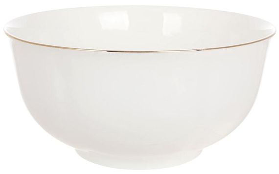 Салатники "Elegance Gold" набір 6 порцелянових салатників 1800мл, із золотою облямівкою