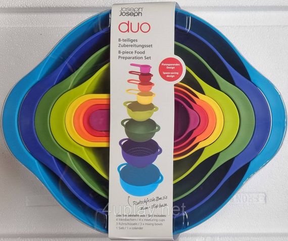 Набор мисок для приготовления пищи Joseph Joseph DUO из 8 предметов Джозеф Джозеф 40115 Оригинал | Зображення 8