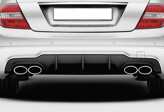 Задній дифузор DPT (2011-2014, для AMG SD, чорний глянець) для Mercedes C-class W204 рр