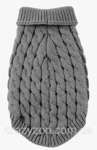 Светр для собак та котів EcoToys Grey M сірий A: 25 см B: 36 см C: 27 см 6943