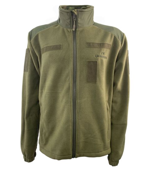 Кофта Tactic4Profi фліс хакі на блискавці з планкою з вишивкою I'm Ukrainian розмір S (44)