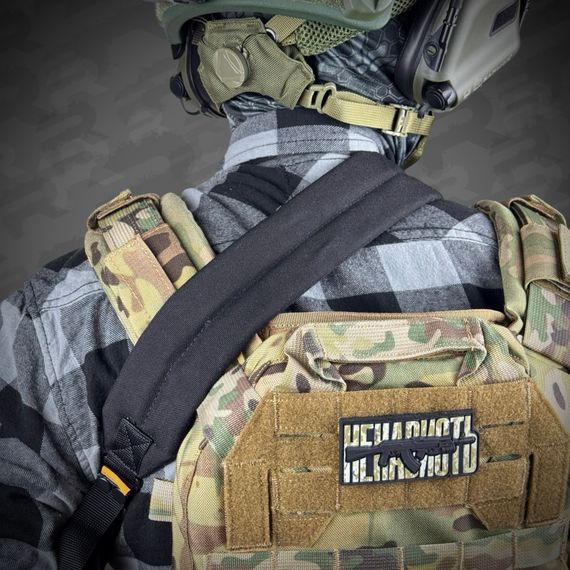 Ремінь збройовий RAGNAROK триточковий з широким наплічником "KRAKEN" carbine Чорний | Зображення 5