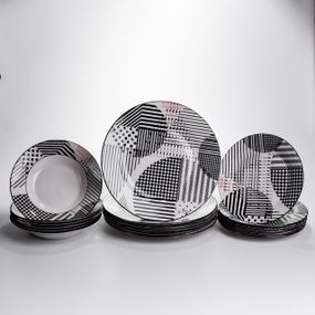 Столовый сервиз на 6 персон 18 предметов набор фарфоровых тарелок HP-HK-A3