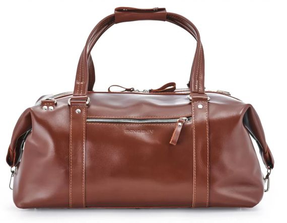 Шкіряна дорожня сумка Skin and Skin Stout M 45x22x23 см Коньячна (BB01MCO) | Зображення 4