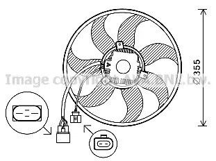 Вентилятор охолодження двигуна SKODA SUPERB, SEAT ALTEA, AVA COOLING (VN7534)