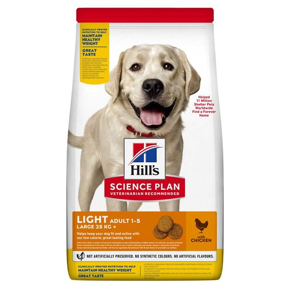 Корм Hill's Science Plan Canine Adult Light Large Breed сухой с курицей для собак крупных пород с излишним весом 14 кг