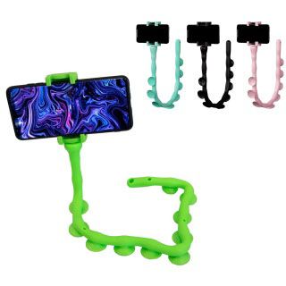 Гнучкий тримач для телефону з універсальними присосками Cute Worm Lazy Holder. Колір: зелений DN-82