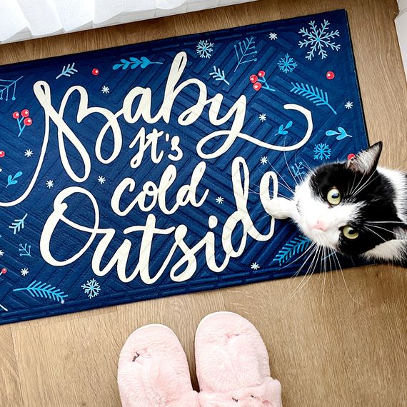 Килимок придверний з принтом Baby, it’s cold outside 45x75x0,4 см | Зображення 4