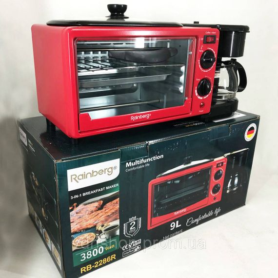 Печь-плита электрическая Rainberg RB-2286R 3800 Вт, Печь-духовка для готовки, Настольные мини-печи QK-42 | Зображення 9