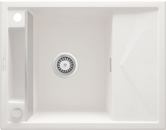 Мийка кухонна Deante Deante Magnetic, граніт, прямокут., з крилом, 640х500х219мм, чаша - 1, врізна, алебастр (ZRM_A11A)