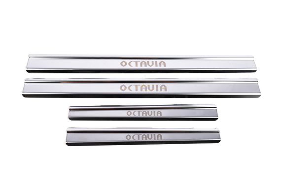Накладки на пороги Carmos (4 шт, нерж) для Skoda Octavia I Tour A4 1996-2010 | Зображення 1