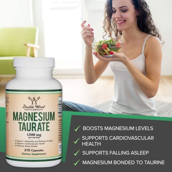 Таурат магнію Double Wood Magnesium Taurate 1500 mg 210 capsules | Зображення 3