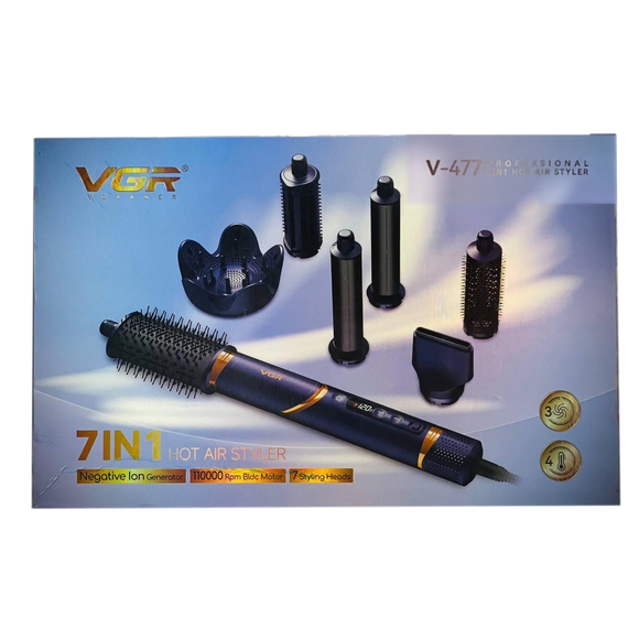 Фен-стайлер VGR 7 в 1 V-477 DARK BLUE, Professional, 7 насадок, 1400 Вт | Зображення 2