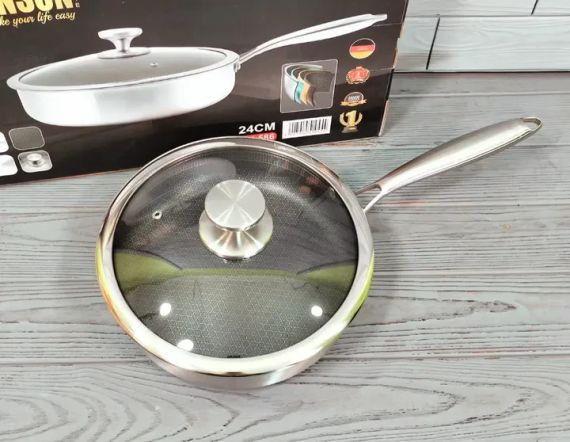 Cковорода глубокая Benson из нержавеющей стали 24см (BN-586) | Зображення 2