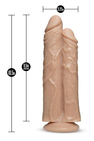Подвійний фалоімітатор Dr. SKIN DR. DOUBLE STUFFED FLESH, Телесный | Зображення 3