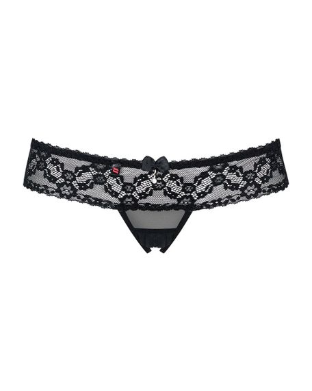 Мереживні танги з доступом Obsessive 837-THC-1 L/XL, чорні Sex Aura | Зображення 4