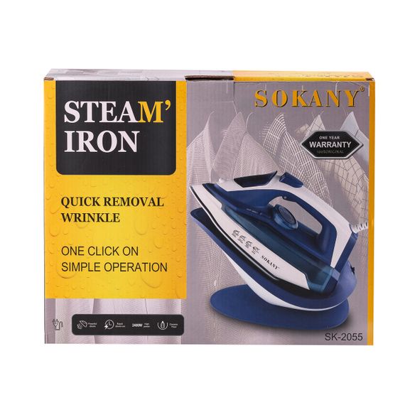 Праска бездротова парова Sokany SK-2055 2400 Вт з підставкою та керамічною підошвою з відпарюванням | Зображення 8