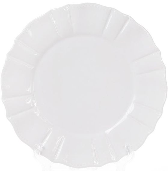 Набір 6 обідніх тарілок Leeds Ceramics SUN Ø26см, кам'яна кераміка (білі)