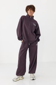 Зимовий спортивний костюм з написами - баклажан цвет, M/L (є розміри)