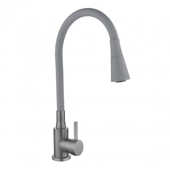 Змішувач для кухні Lidz Aria 015F31 (k35) з гнучким виливом LDARI015F31GGRP49567 Graphite/Grey | Зображення 2