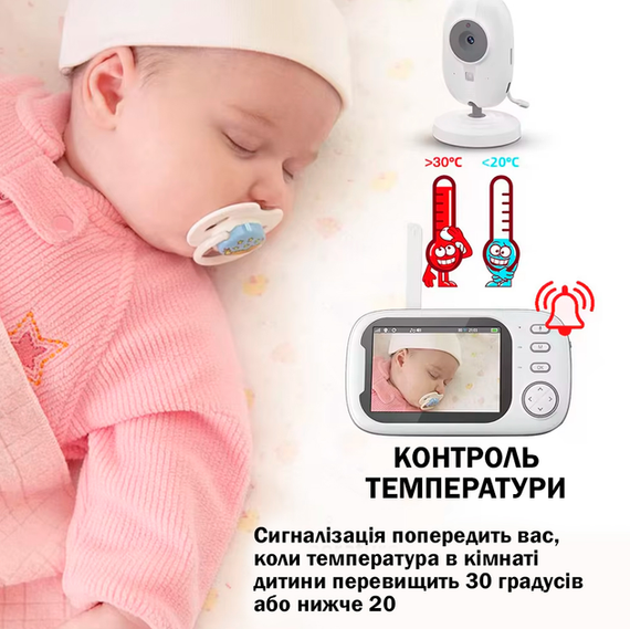 Відеоняня з дисплеєм для мами та дітей для спостереження камера та аудіо зв'язок ABM600 | Зображення 7